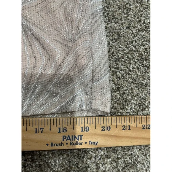 JH Evenings Pink Silver Metallic Geometric Sheath Dress 3/4 Sleeve Size 8 - Picture 6 of 8